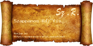 Szappanos Ráfis névjegykártya